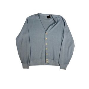 Vintage Sears The Mates Cardigan Sweater Blue 100% Virgin Orlon Acrylic Mens